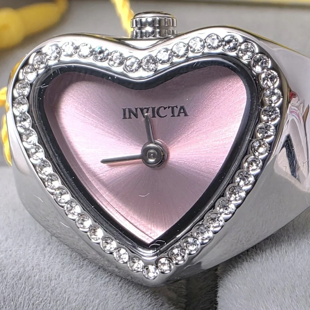 NEW Invicta Mini Angel Women's Ring Watch Pink Heart‎ Dial 18.5mm (49571) #0594